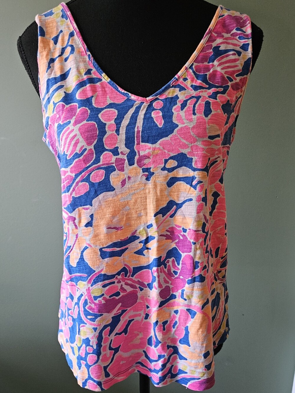 Lilly Pulitzer Multicolor Floral-Print Tank Top — Pink, Blue & Yellow